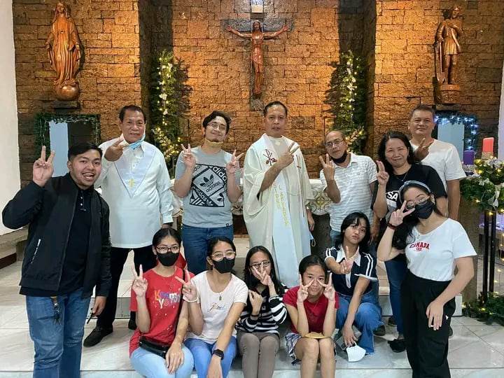 People attending a church service