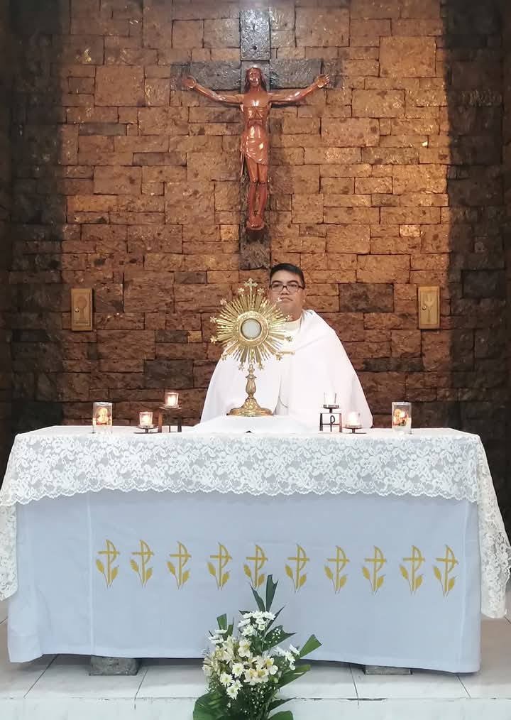 Empty wooden church pews